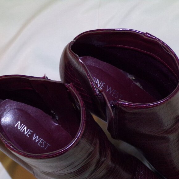 Nine west maroon high heeled booties size 6 style franky 3 - Picture 2 of 7